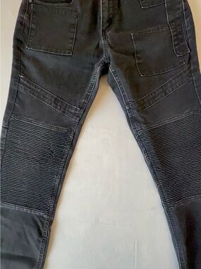 Slim Moto-Style Men's Jeans in Black